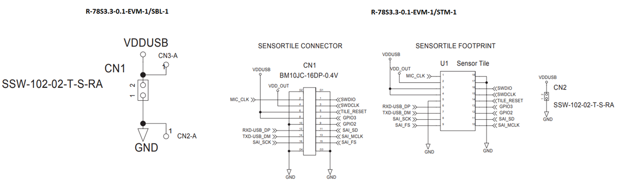 Schematic - RECOM Power R-78S3.3-0.1-EVM-1 Breakout Boards